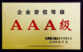 2009企業(yè)資信等級證書