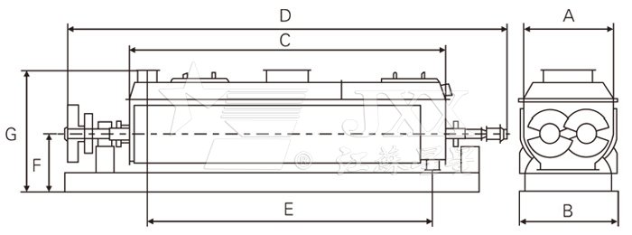 空心槳葉干燥機結(jié)構(gòu)示意圖